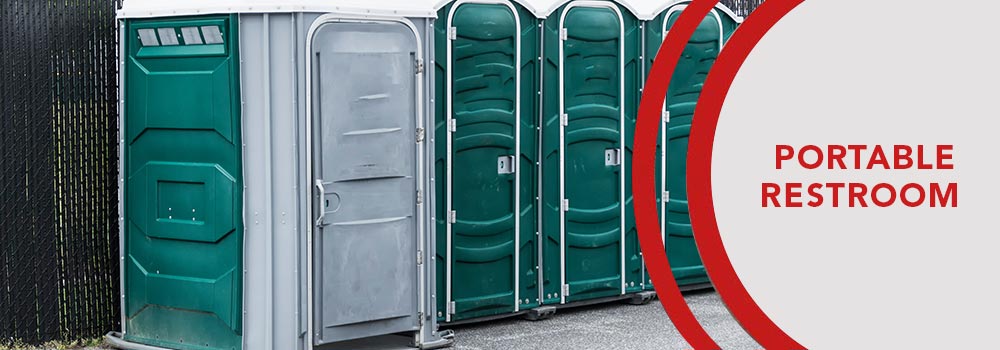 Banner of portable restroom trailers